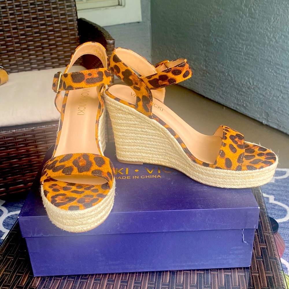 Cheetah Wedge Heel. Only worn once!
